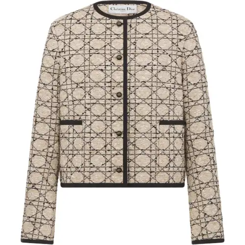 DIOR SS25 Cropped Coat Women's Beige