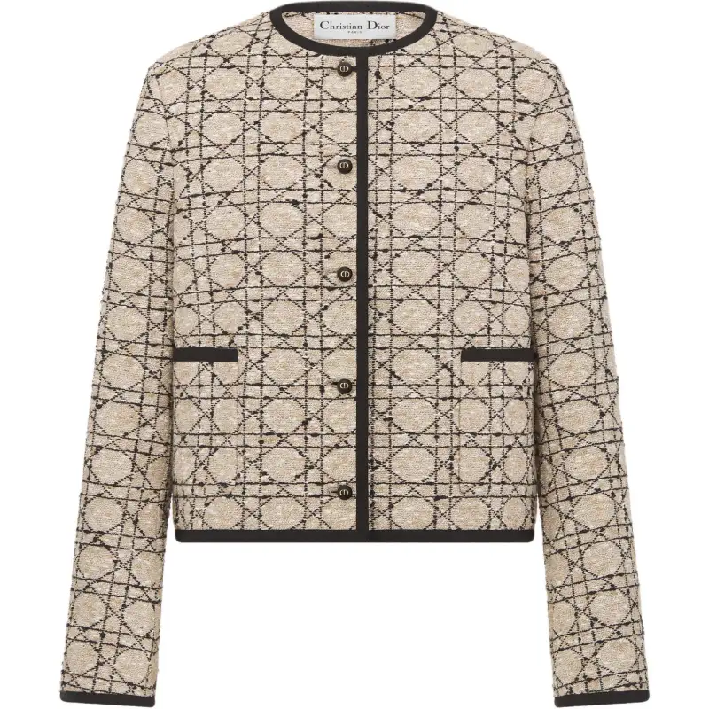 DIOR SS25 Cropped Coat Women's Beige