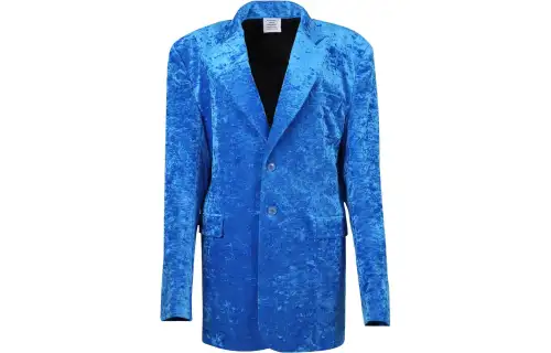 Vetements Boxy Single Breasted Velvet Jacket