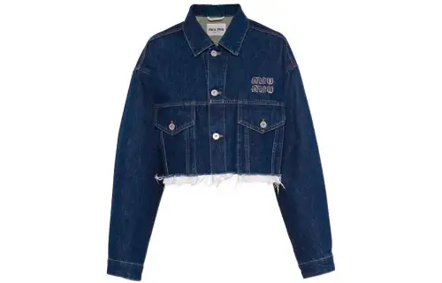 MIU MIU SS22 Cropped Coat Women's Blue