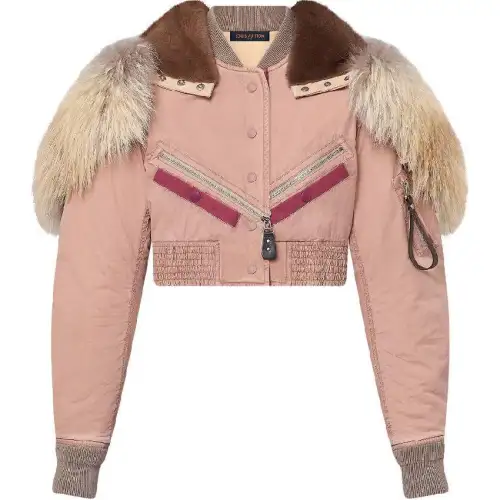 LOUIS VUITTON Hooded Cropped Utility Bomber Jacket