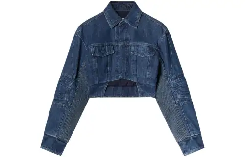 OFF WHITE Cut out Motorcycle Denim Jacket