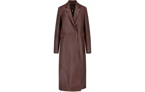 LOEWE Coats Women's Brown Lapel Moderate Straight Fit