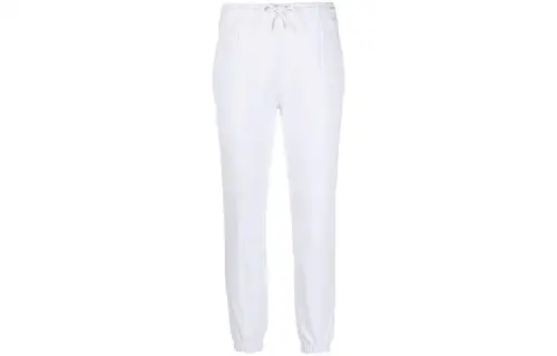 Vetements Knitted Sweatpants Women's White Moderate Cuffed Pants