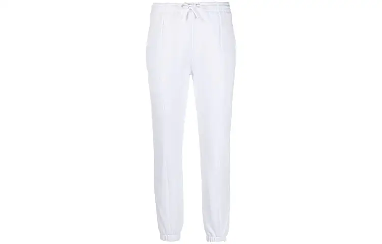Vetements Knitted Sweatpants Women's White Moderate Cuffed Pants