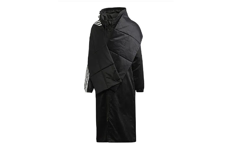 Adidas Originals Puffer Jackets Women's Black Hooded Moderate Parka Puffer Jacket