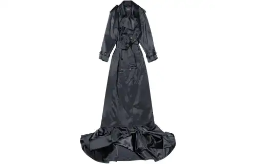 Balenciaga Trench Coat Regular Fit Women's Black