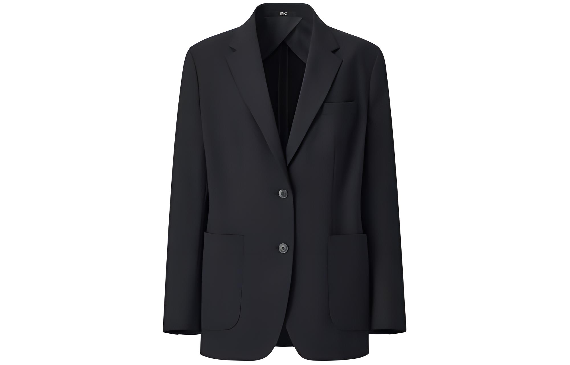 UNIQLO Uniqlo SS24 C Series Solid Color Simple V-neck Long Sleeve Suit Women's Black