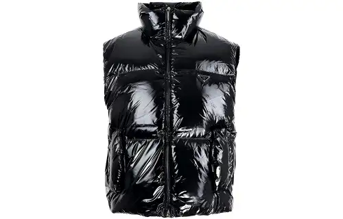 PRADA Down Vests Women's Black Stand Collar Moderate Other