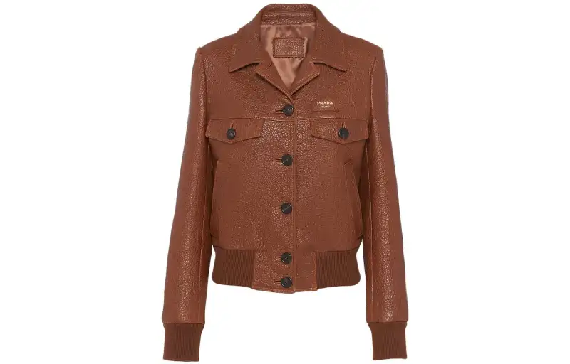 Prada crocodile-embossed leather jacket