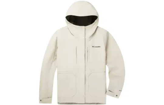 Columbia Windbreaker Jackets Women's White Hooded Moderate 3 In 1