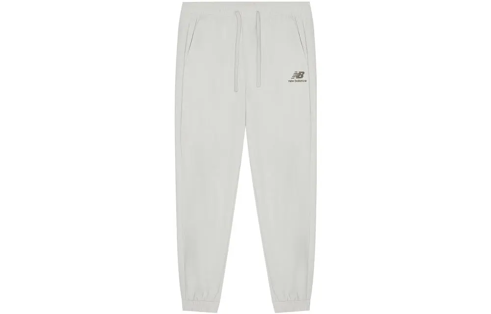 New Balance Knitted Sweatpants Women's Gray White Moderate Cuffed Pants