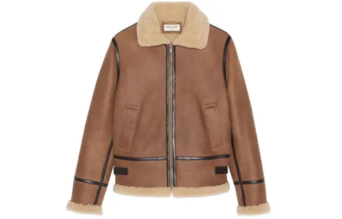SAINT LAURENT Jackets Women's Brown Lapel Moderate