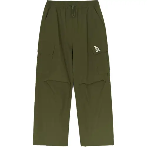 MLB Los Angeles Angels Cooper's Cargo Solid Color Straight Leg Loose Casual Pants Women's Khaki