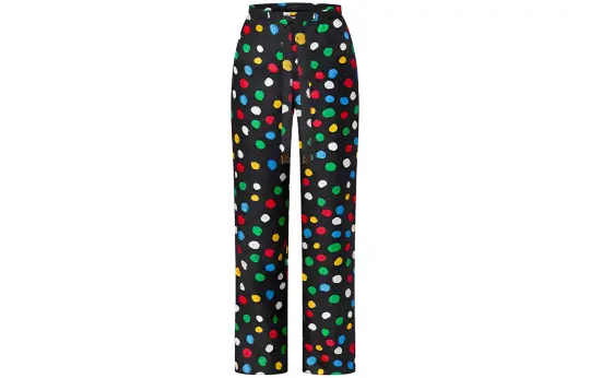 LOUIS VUITTON X Yayoi Kusama Painted Dots Pajama Pants Black