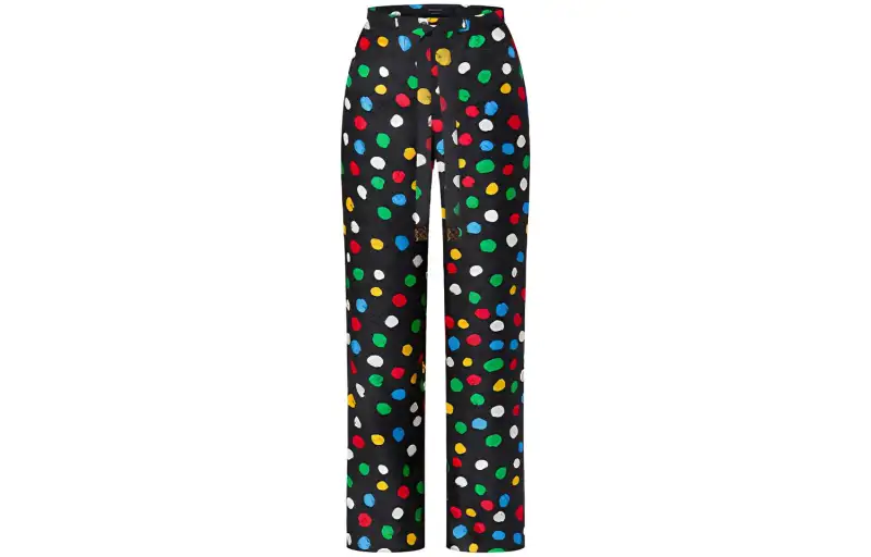 LOUIS VUITTON X Yayoi Kusama Painted Dots Pajama Pants Black