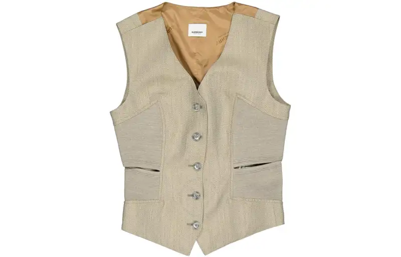 Burberry Vests Women's Gray V Neck Moderate Other
