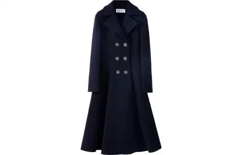LOEWE Velvet Jackets Women's Navy Suit Collar Moderate