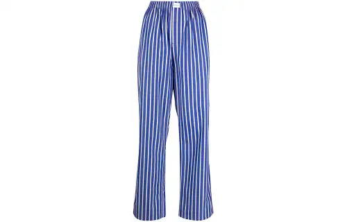 Balenciaga Casual Pants Women's Blue Moderate Straight Fit Pants