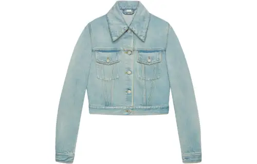 GUCCI Denim Jackets Women's Light Blue Moderate Straight Fit
