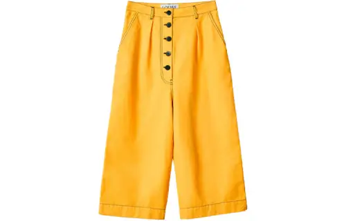 LOEWE Casual Pants Women's Yellow Moderate Wide Leg Pants
