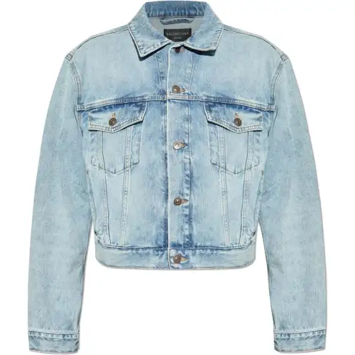 Balenciaga Collared Button Up Denim Jacket