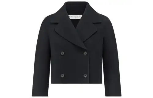 DIOR Coats Women's Lapel Moderate Straight Fit