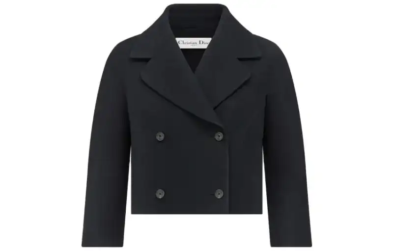 DIOR Coats Women's Lapel Moderate Straight Fit