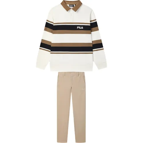 FILA ORIGINALE Casual Sportswear Men's Cloud White Top+Blowing Wheat Field Color Bottom