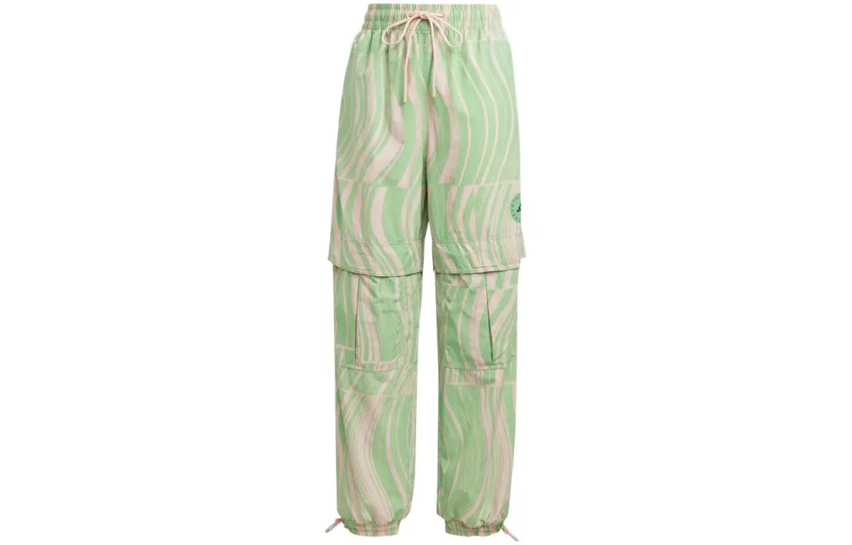Adidas Knitted Sweatpants Women's Shimmery Green Moderate Cuffed Pants