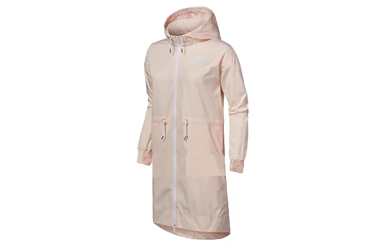 Nike Trench Coats Women's Flesh Pink Hooded Moderate