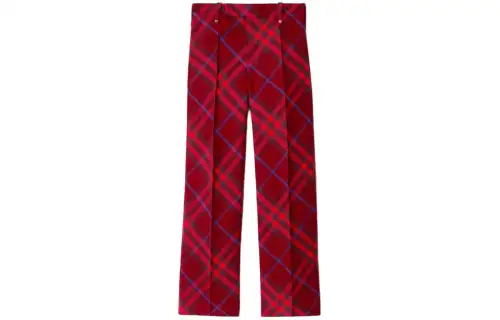 Burberry checked straight-leg wool trousers