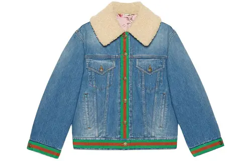 GUCCI FW21 Velvet feel Coat Women's Light Blue