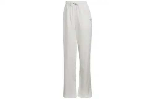 Adidas Originals Knitted Sweatpants Women's White Moderate Straight Fit Pants