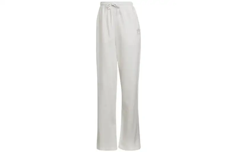 Adidas Originals Knitted Sweatpants Women's White Moderate Straight Fit Pants