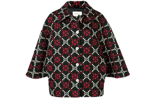 【Previous Season】GG diamond wool cape coat