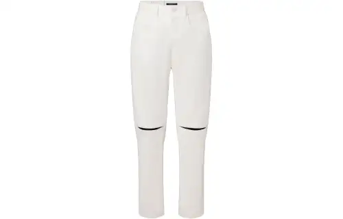 LOUIS VUITTON Corduroy Slit Pants Casual Pants Women's White