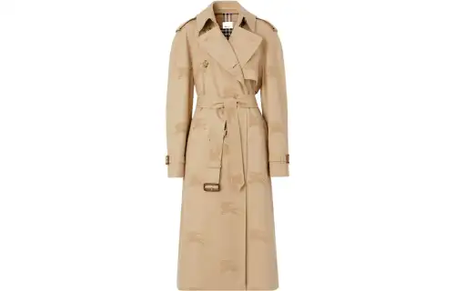 Burberry Trench Coats Women's Soft Yellow Brown Lapel Moderate Other