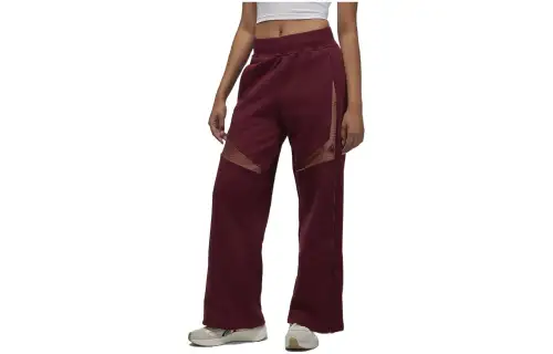 Jordan Knitted Sweatpants Women's Cherry Red Moderate Wide Leg Pants