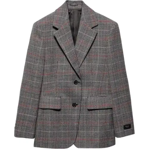 Prada Single-Breasted Houndstooth Blazer