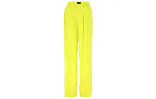 Balenciaga Casual Pants Women's Neon Green Moderate Wide Leg Pants