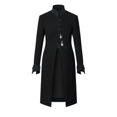Lv Wool Crepe Riding Coat