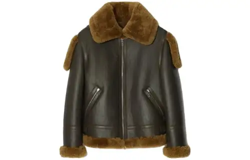 Burberry shearling leather aviator jacket