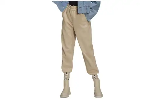 Adidas Originals Knitted Sweatpants Women's Beige Moderate Cuffed Pants