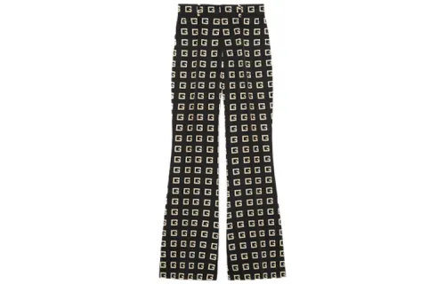 【RunwayPrevious Season】square G print faille flare trousers