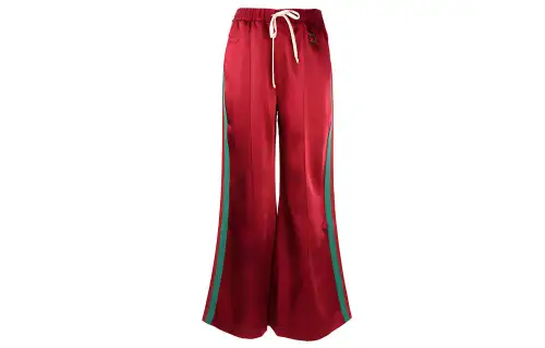 GUCCI Casual Pants Women's Red Moderate Wide Leg Pants