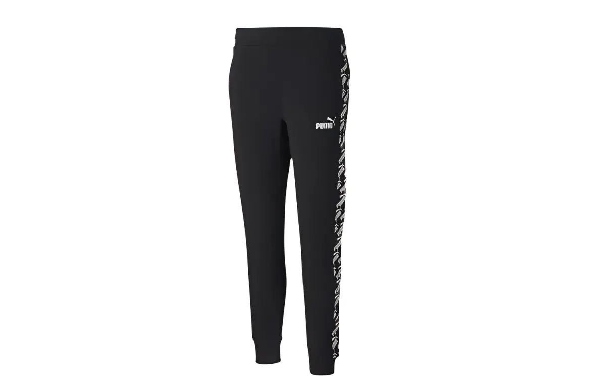 PUMA Knitted Sweatpants Women's Black Moderate Cuffed Pants