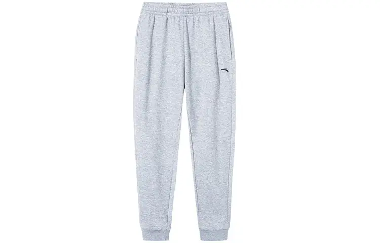 ANTA Knitted Sweatpants Women's Gray Moderate Cuffed Pants