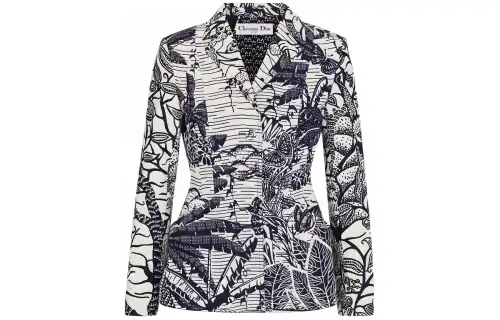 Christian DIOR All Over Patterned Single Breasted Jacket