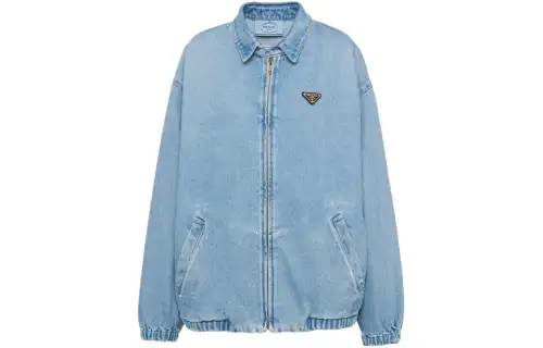 PRADA SS24 Denim Jacket Women's Sky Blue